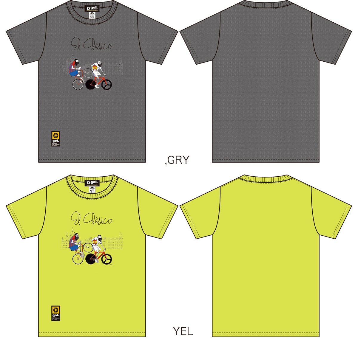 スペインの熱い太陽のもと、アツいダービーマッチを繰り広げてもベタつかず快適なgol.のDRYシャツは、コットンの2倍以上(当社品比較)にもなる速乾性能を携える