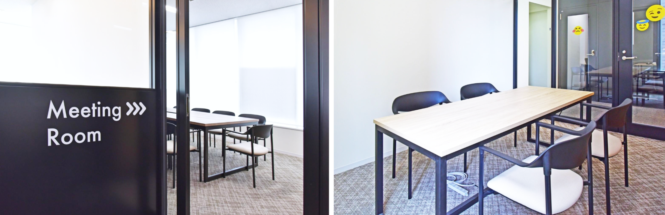 ミーティングルームは全2室で、4名ルーム1室・8名ルーム1室を完備。