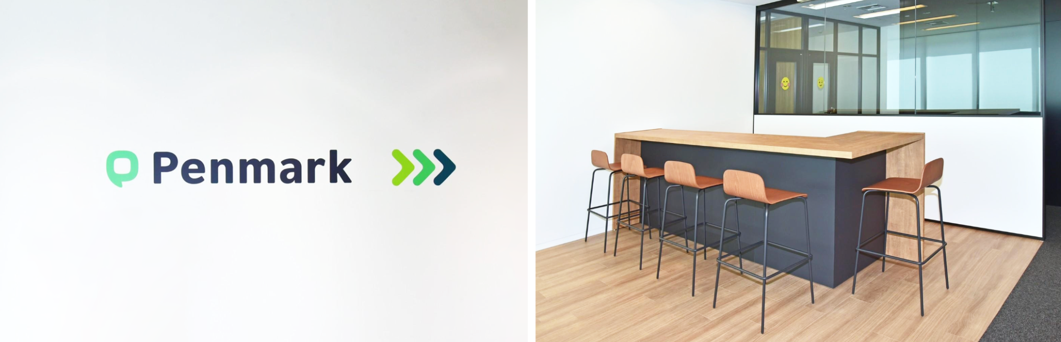 エントランスやバーカウンターの様子。