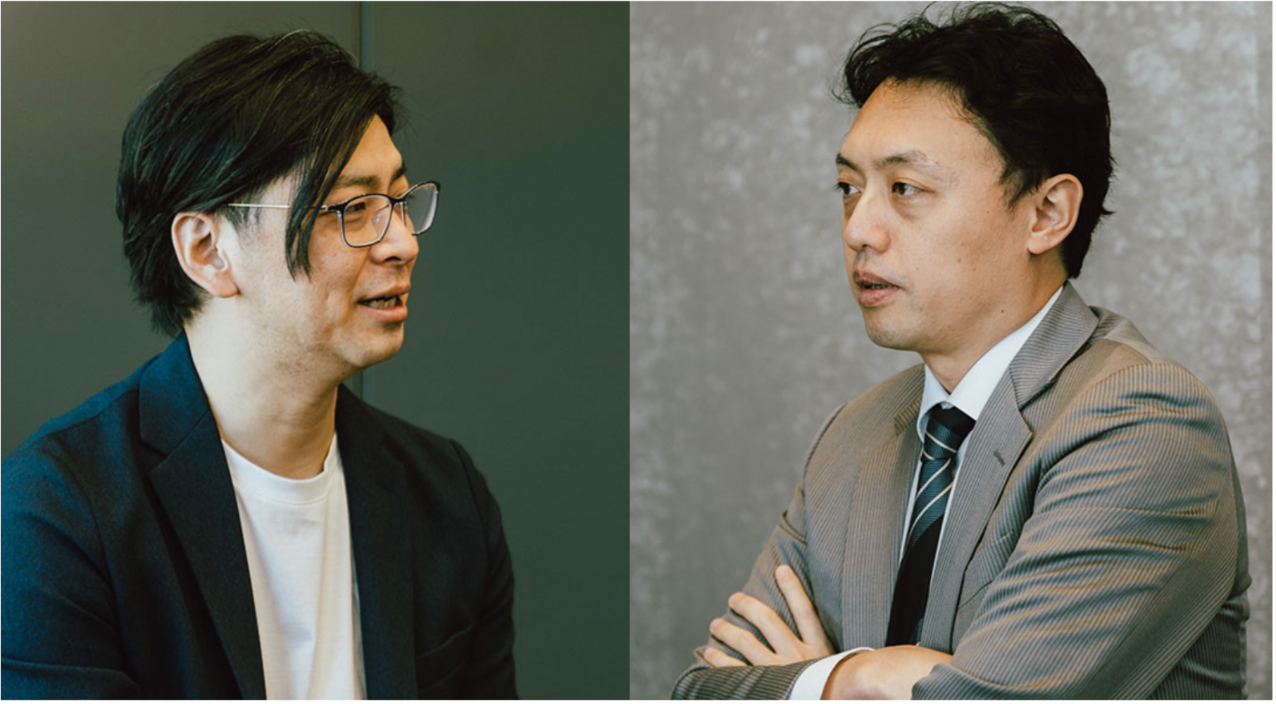 日本ディープラーニング協会での松尾豊氏（右）と野口竜司氏（左）の対談の様子