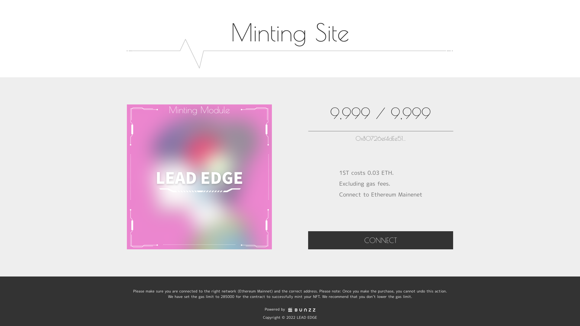 Bunzz、LEAD EDGEで共同開発するミンティングサイト