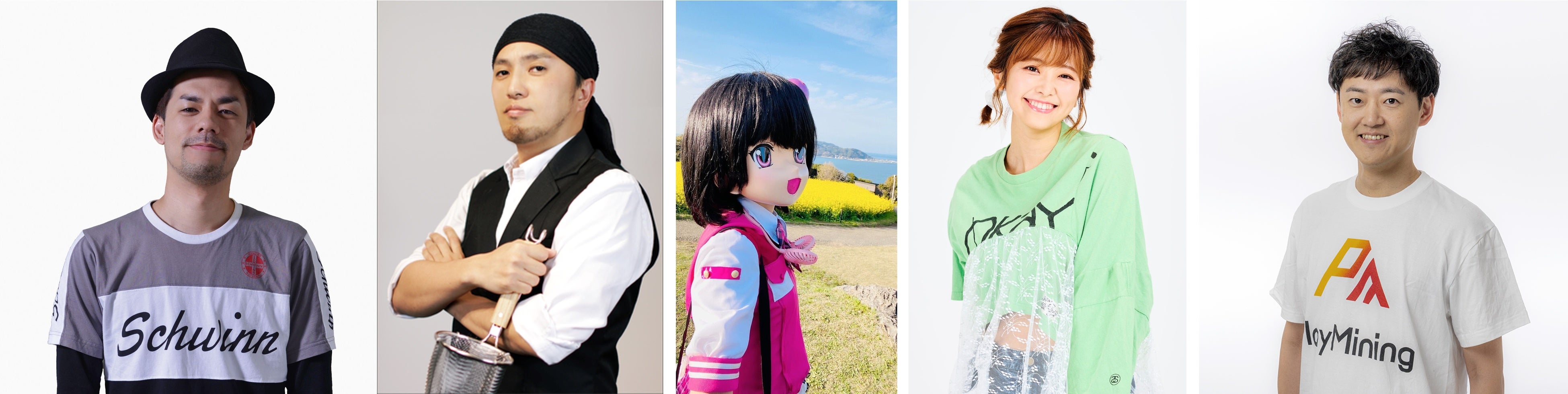 左から、ドグマ風見、コットン太郎、桃知みなみ、山下まみ、Co-CEO山田耕三