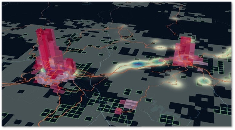 図1：MaaSコントローラによるデータ可視化イメージ