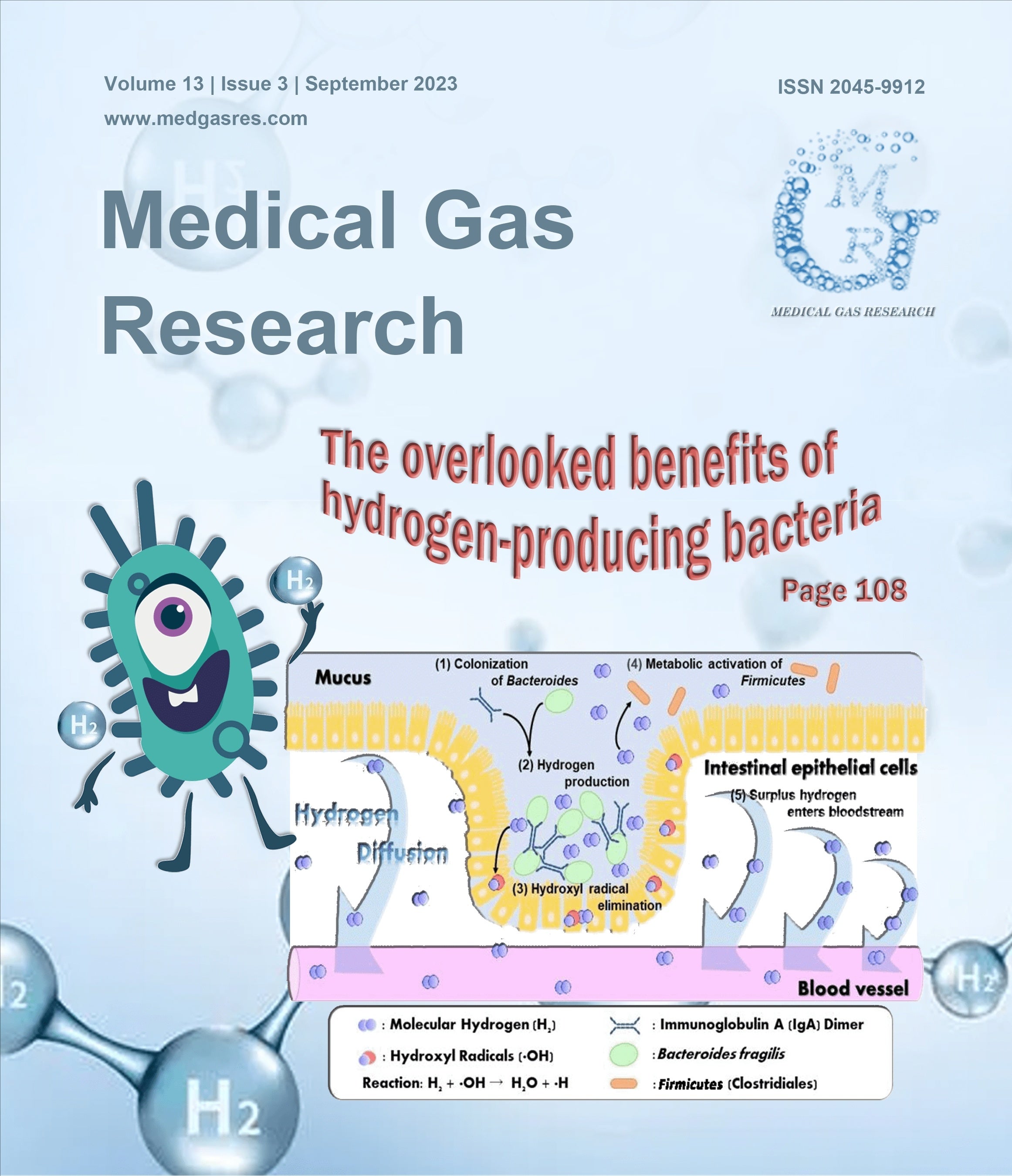 本論文はMedical Gas Research Volume13の表紙に採用されました。