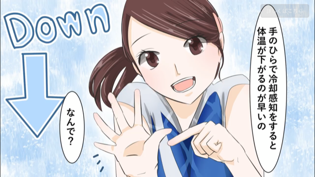 手のひら冷却で体温を下げる