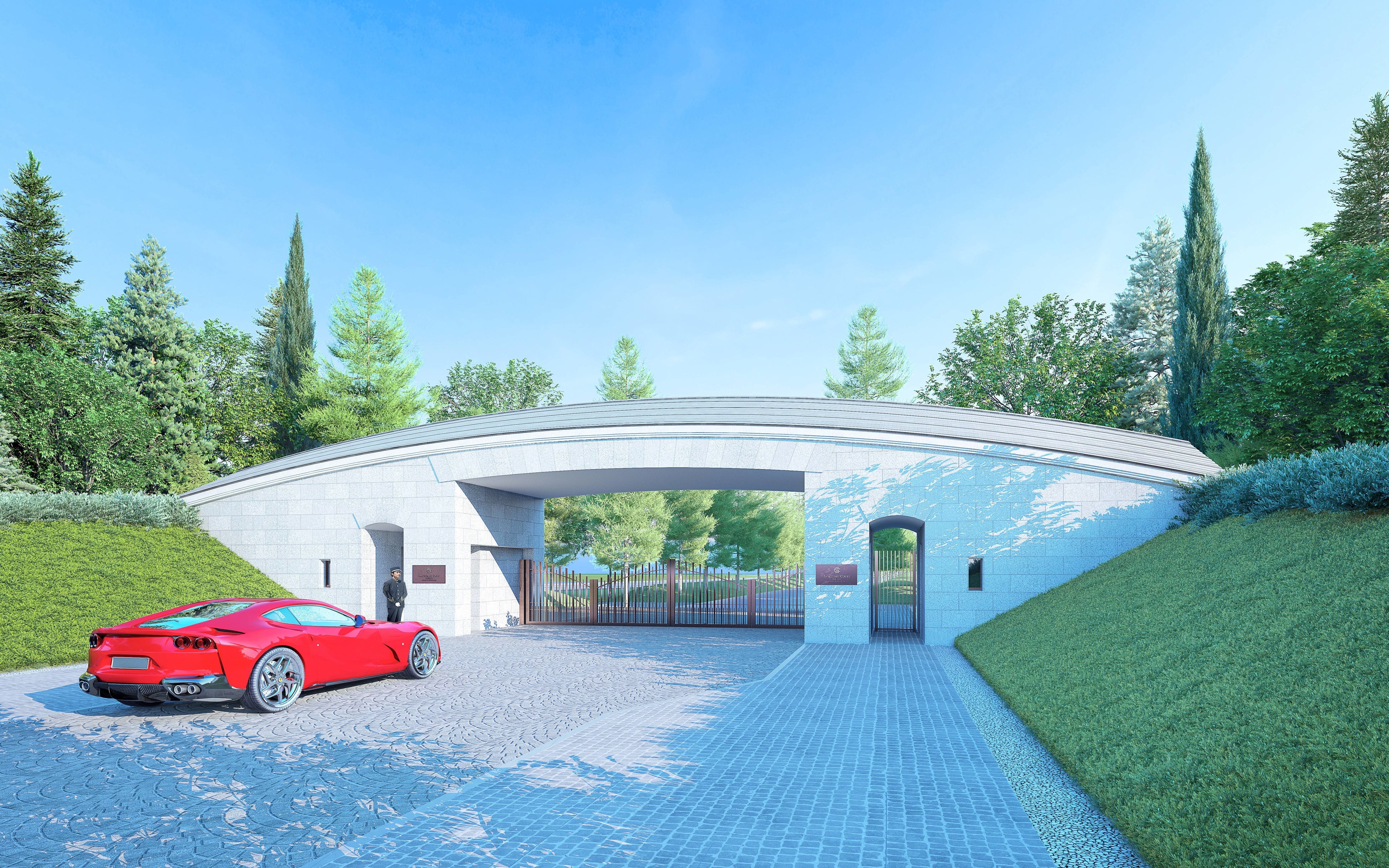 運河にかかる橋を連想させるゲート