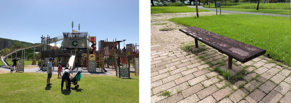 坪井川緑地・ベンチの状況