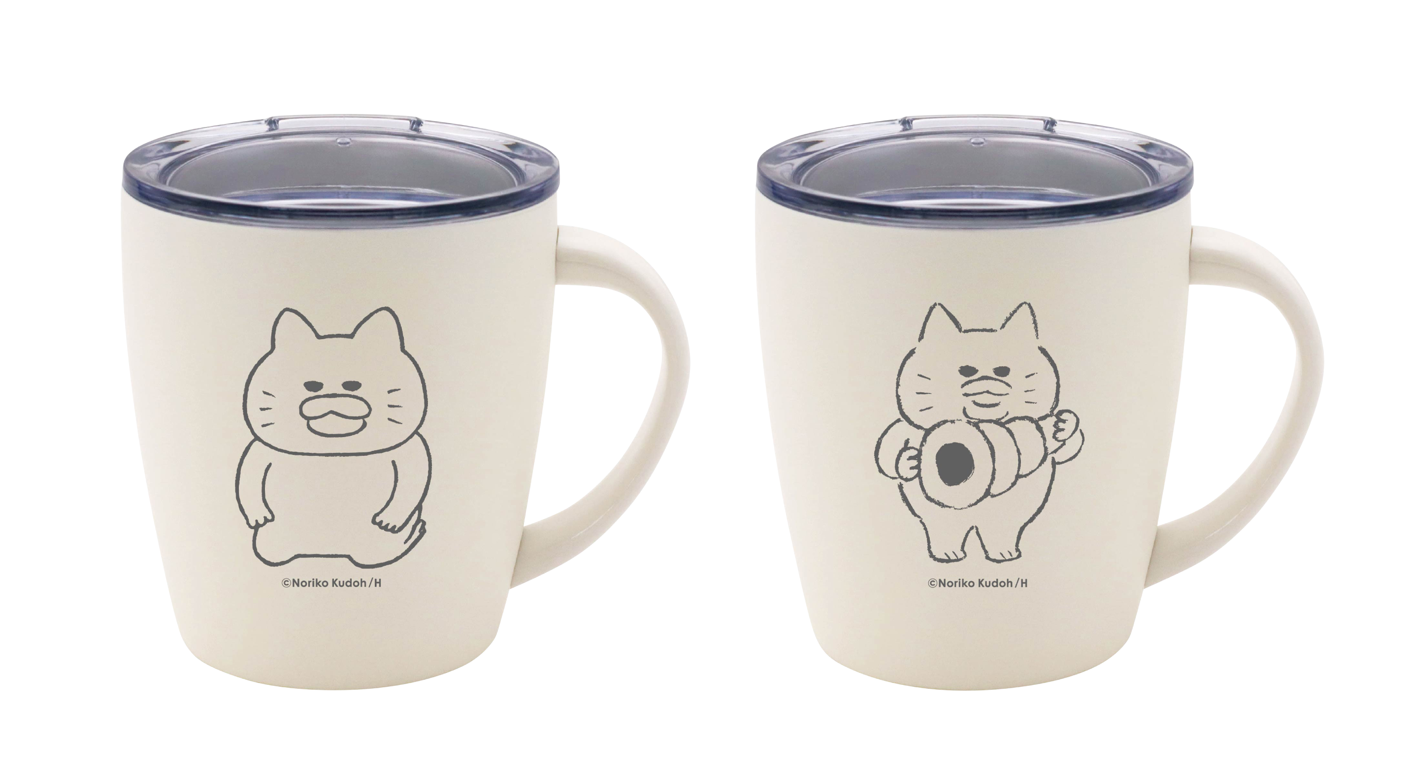 蓋つきステンレスマグ（はんせい、パン）各3,080円（税込）