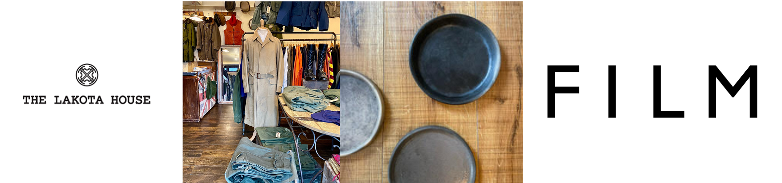 画像左より、THE LAKOTA HOUSE／Jolly Good Clothing／STOCK SHOP／FILM