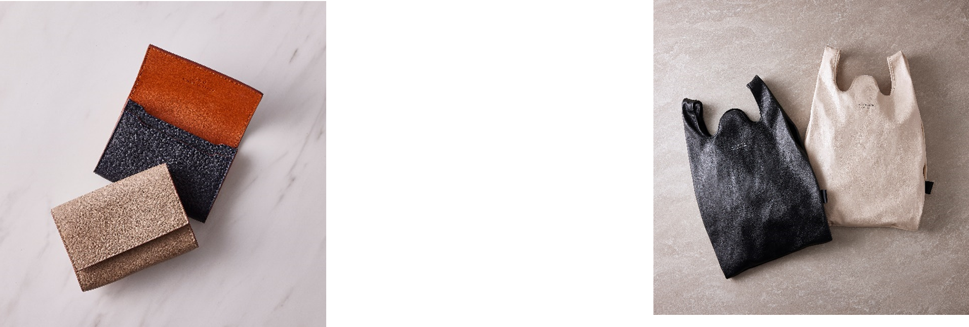 画像左より、450／LD（フェリージ）各27,500円、シンセティックレザーバッグ（N.ハリウッド）各13,200円