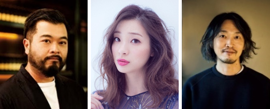 左から東京カレンダー編集長の日紫喜康一郎さん、タレントの足立梨花さん、副編集長の浜田洋平さん