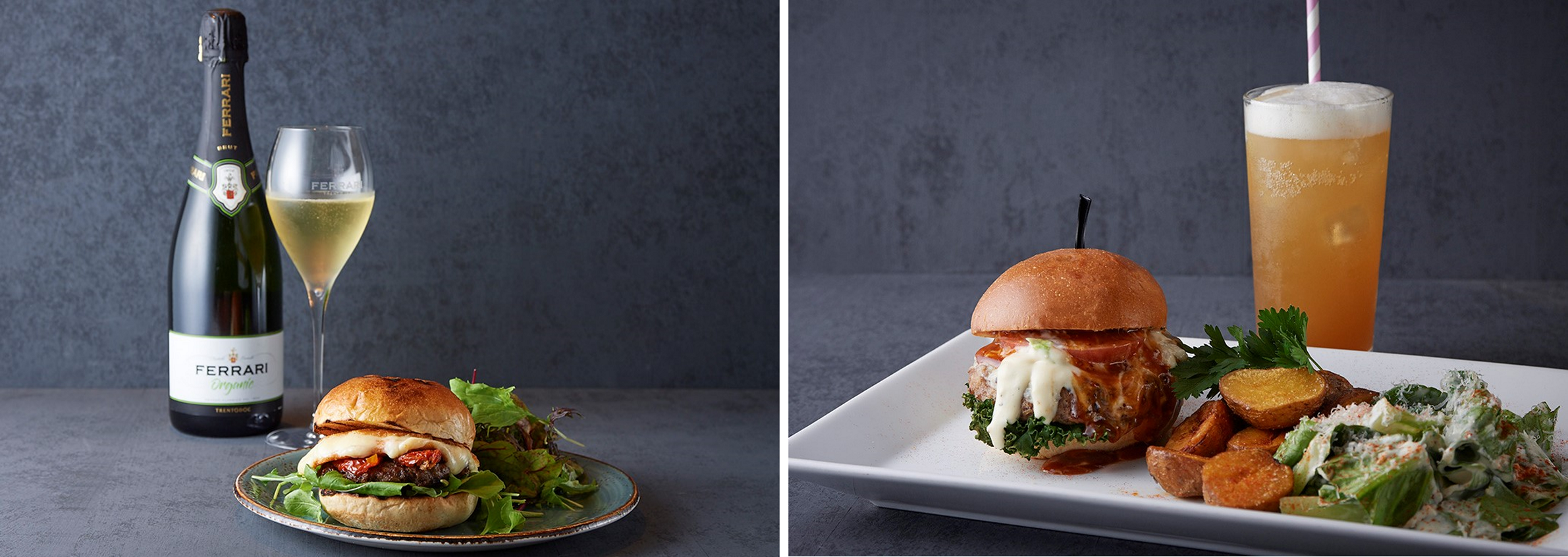 （左から）オービカ モッツァレラバー、グランドフードホール