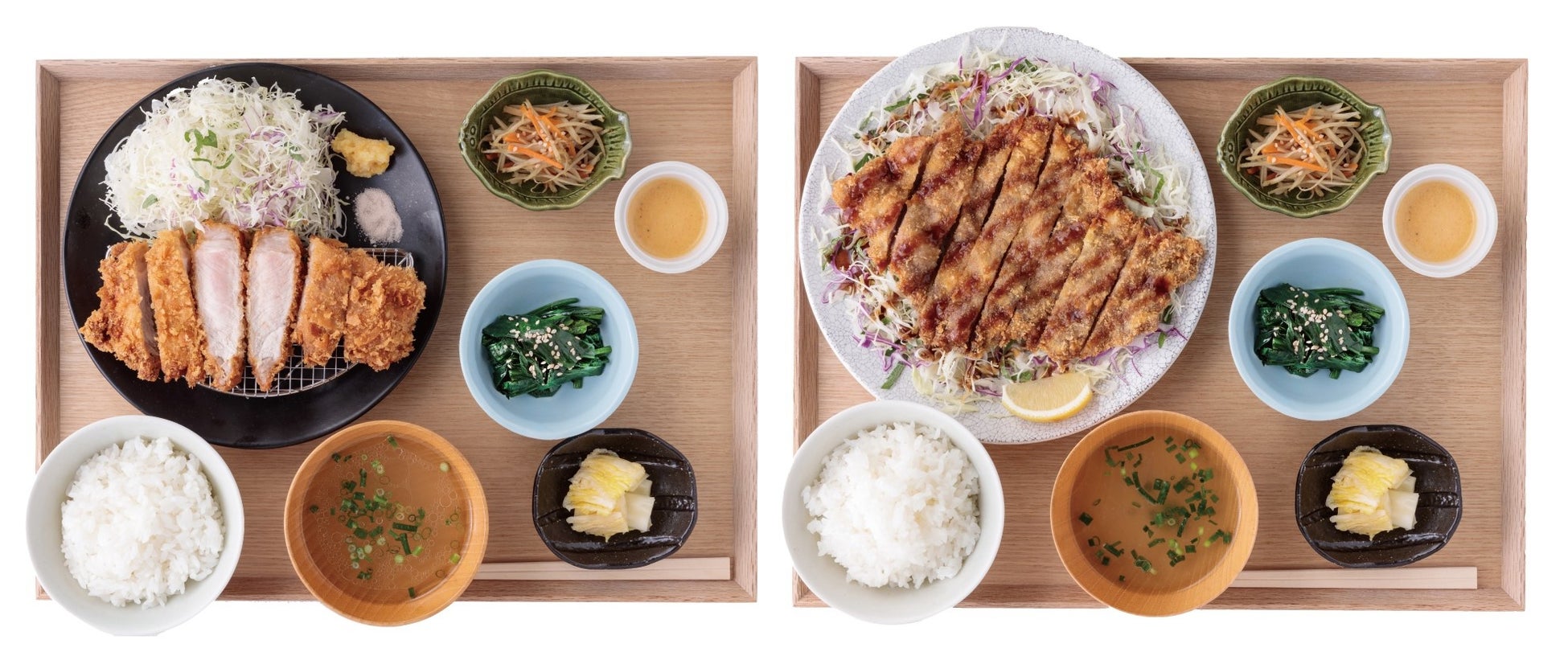 揚げた豚(三元豚厚切りロースカツ定食・三元豚紙カツ定食)