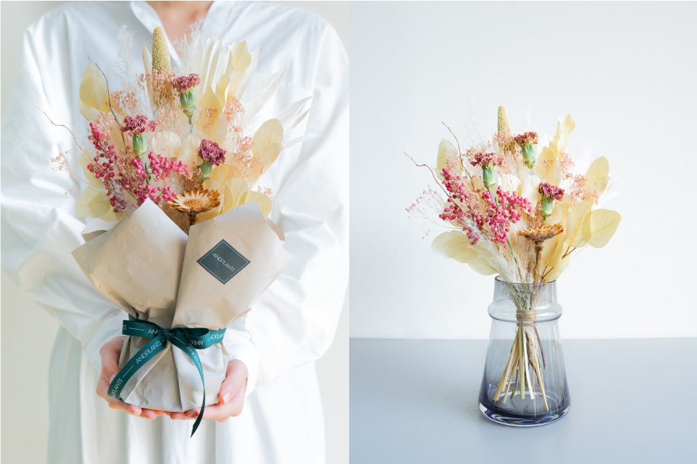 【母の日】ドライフラワー カーネーションのブーケ ピンク 6,800円 （税込・送料別）