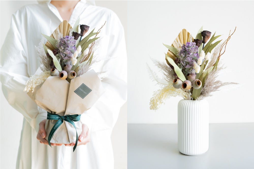 【母の日】ドライフラワー アジサイのブーケ パープル 6,800円 （税込・送料別）