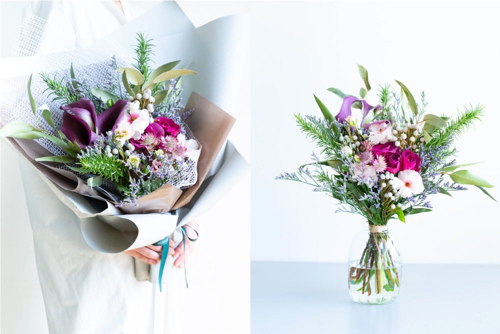 【母の日】カラーのブーケ パープル 12,980円 （税込・送料込み）