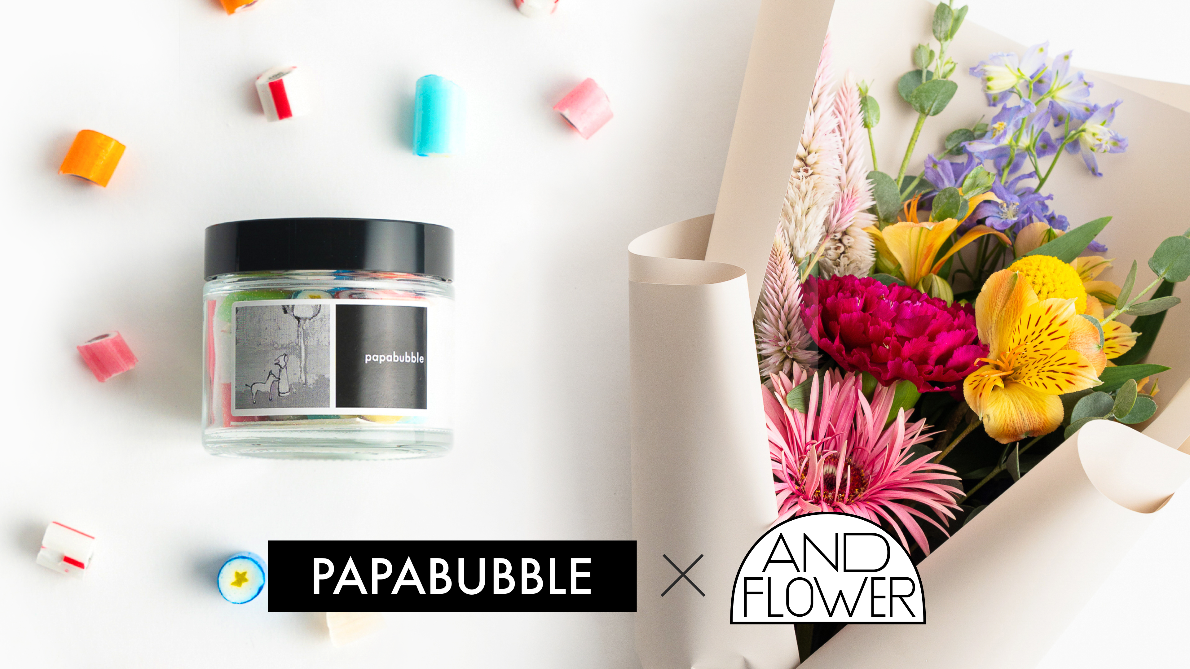 キャンディに花束を添えて。アンドフラワー × PAPABUBBLEが贈るプレミアムギフトを発売