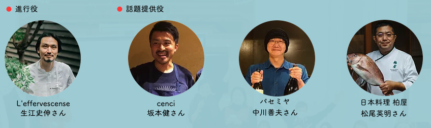  みんなでつくる円卓会議 テーマ⑥：厨房からみる - お腹を満たすだけでない食のあり方を考える - 話し手たち