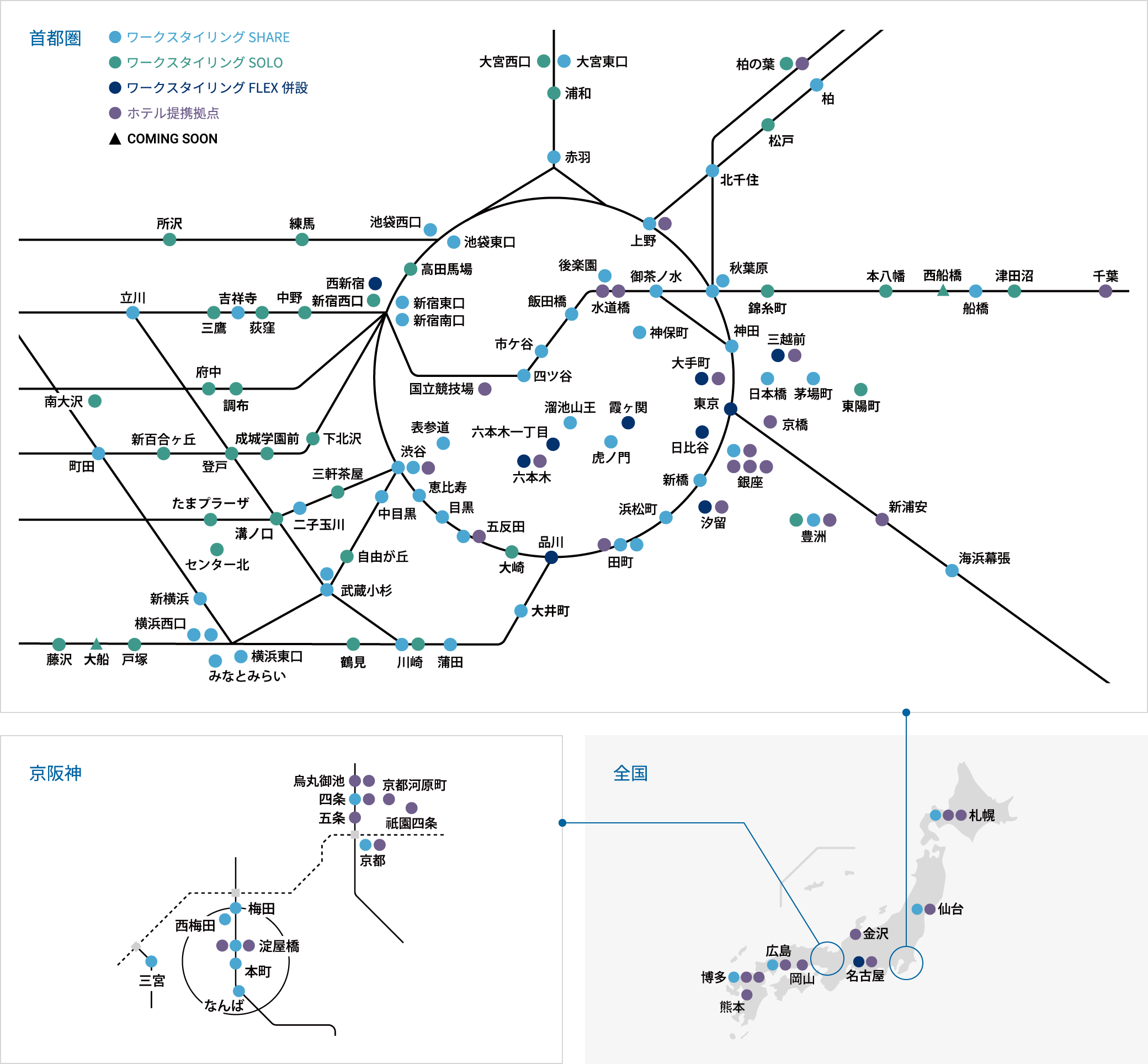 ワークスタイリング拠点ネットワーク