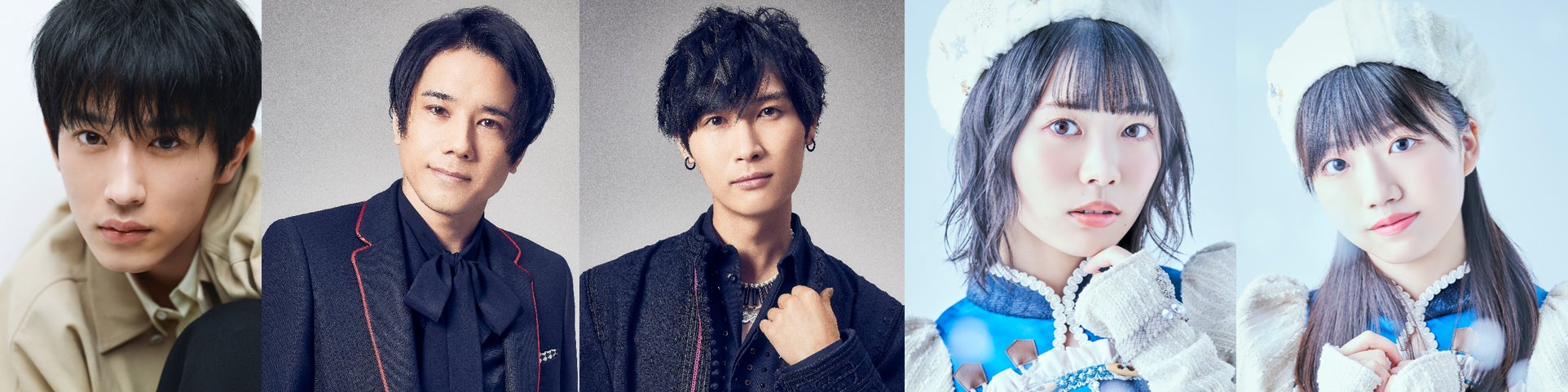 (写真左から、杉野遥亮、A.B.C-Z五関晃一・橋本良亮、虹のコンキスタドール的場華鈴・大和明桜)