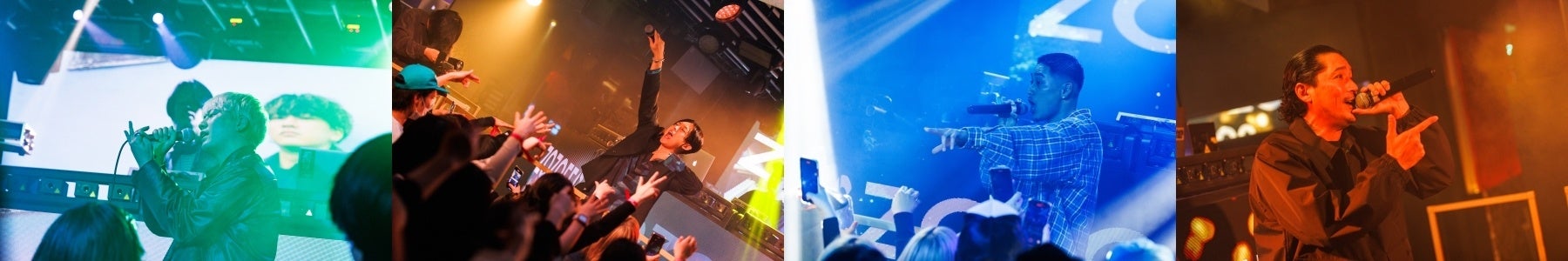 左から：Rin音、KEN THE 390、Yo-Sea、Zeebra