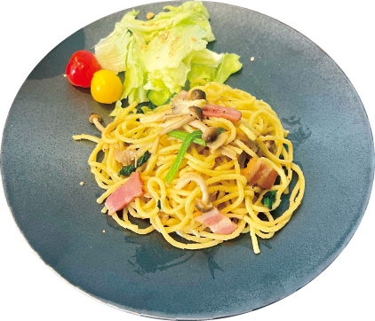 キノコとベーコンの和風生パスタ