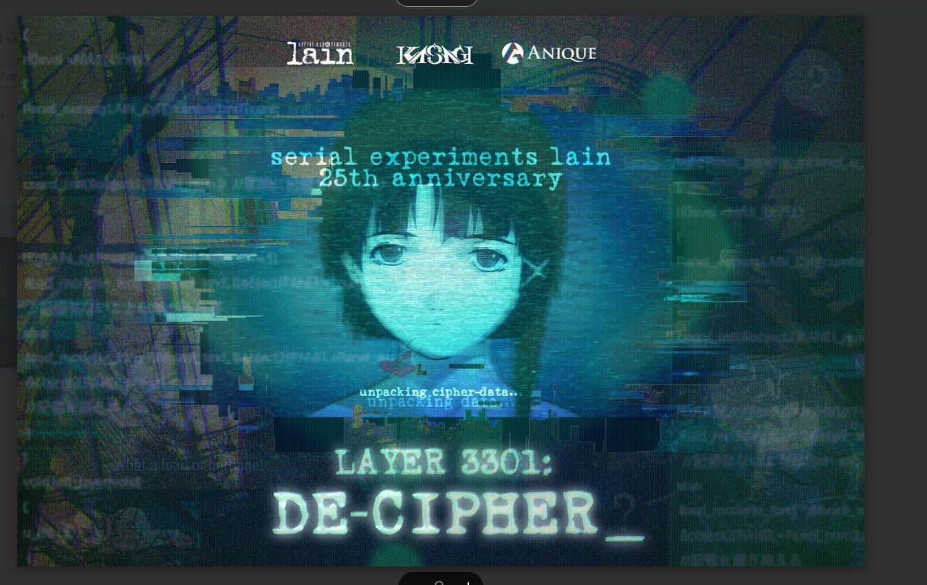serial experiments lainの25周年を記念して、新しい謎解きゲームをリリース予定。先駆けて特設サイトを公開 ...