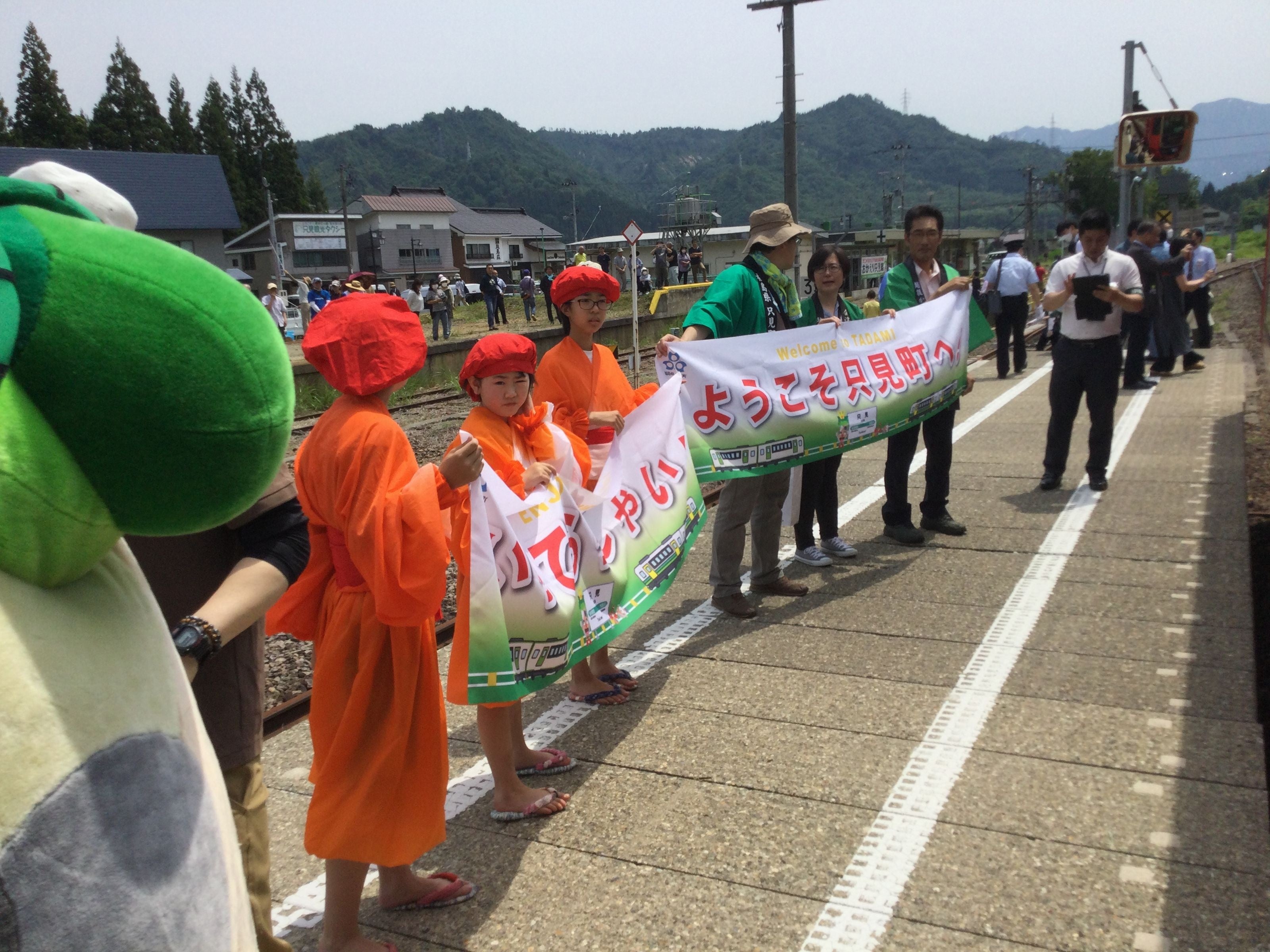 昨年のおもてなし（只見駅）