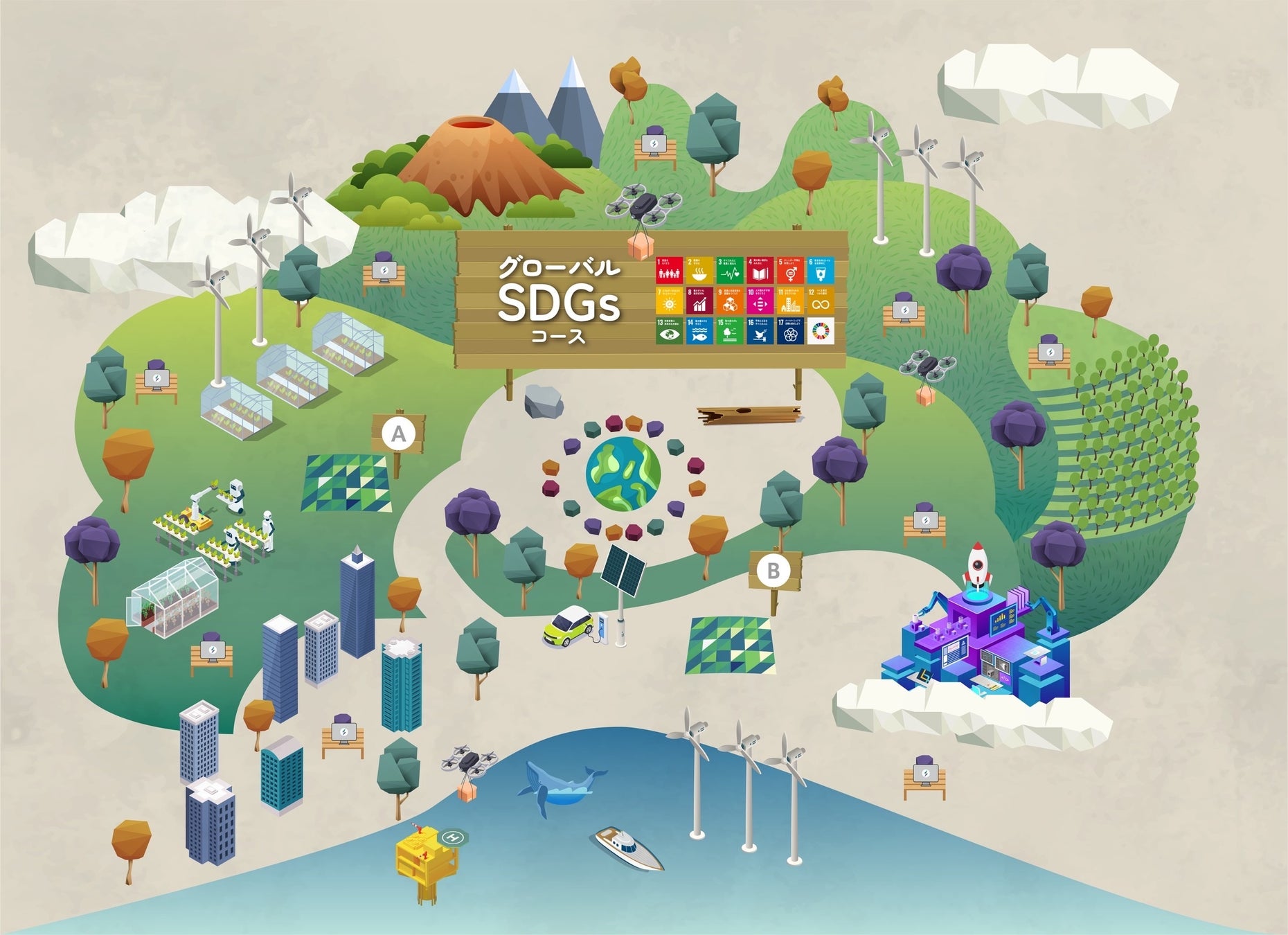 子どもたちが活動する「グローバルSDGsコース」のバーチャルクラスルーム。コースに参加する子どもたちはここで対話や議論を進めていきます。