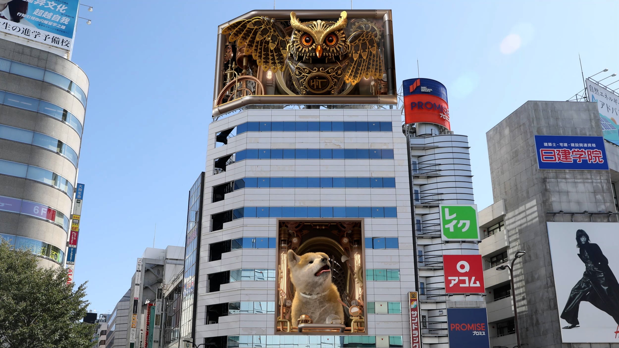 正式稼働する『池袋ヒットビジョン』で放映される『巨大3Dカラクリ時計』動画（画面は開発中のものです）