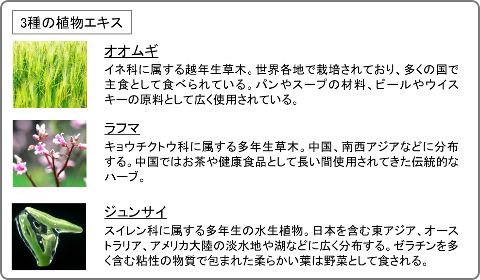 3種の植物エキスについて