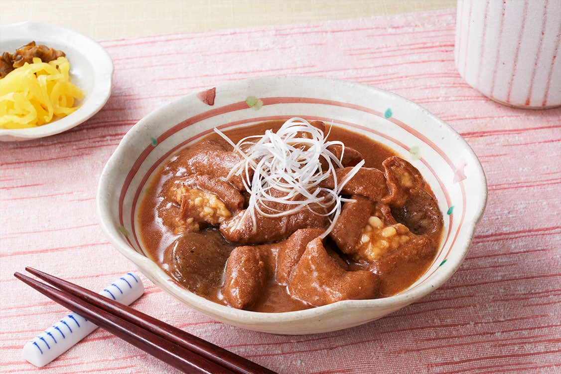 調理例：やわらか煮こみ亭　牛もつ煮こみ