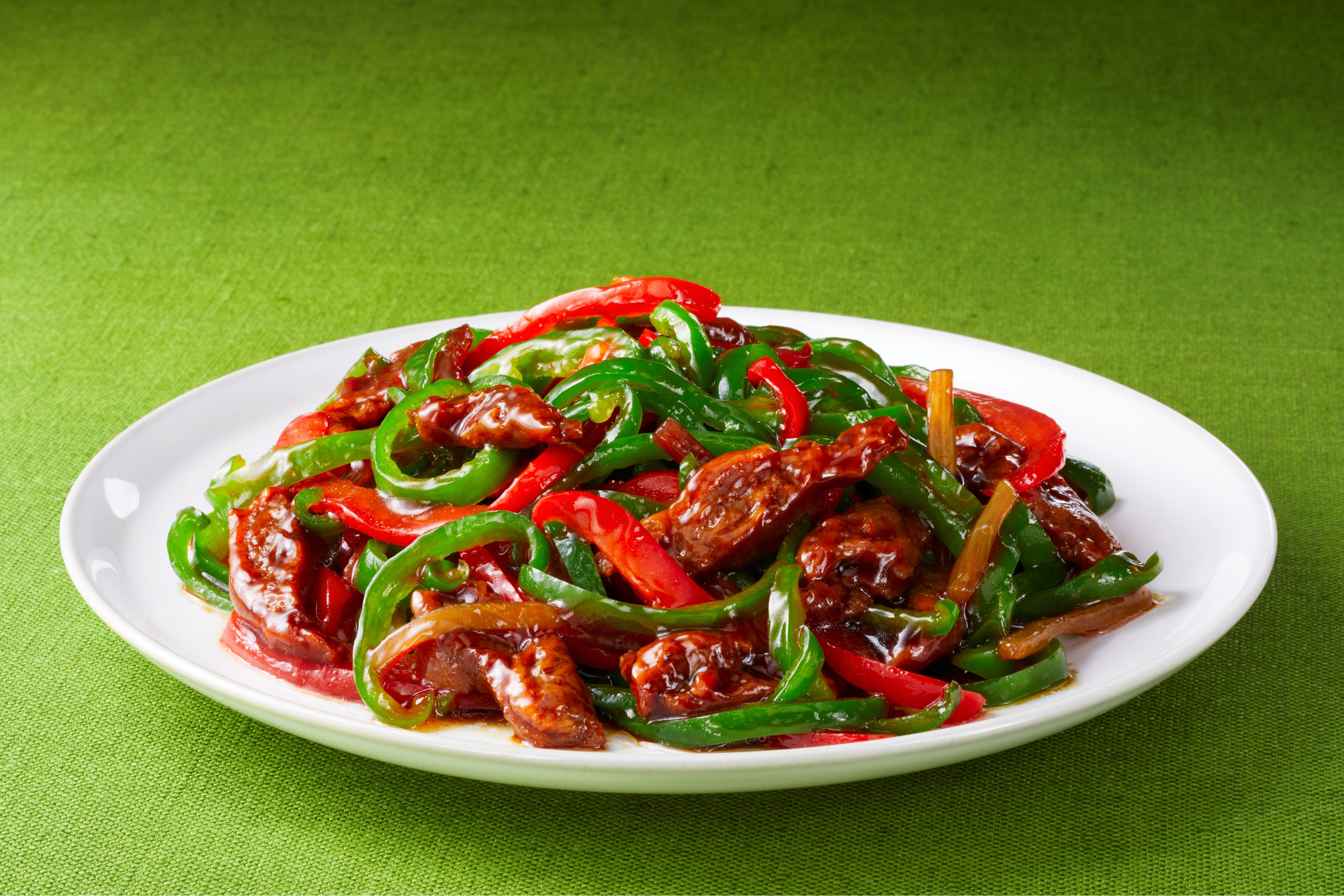 まるでお肉！大豆ミートの青椒肉絲_調理例