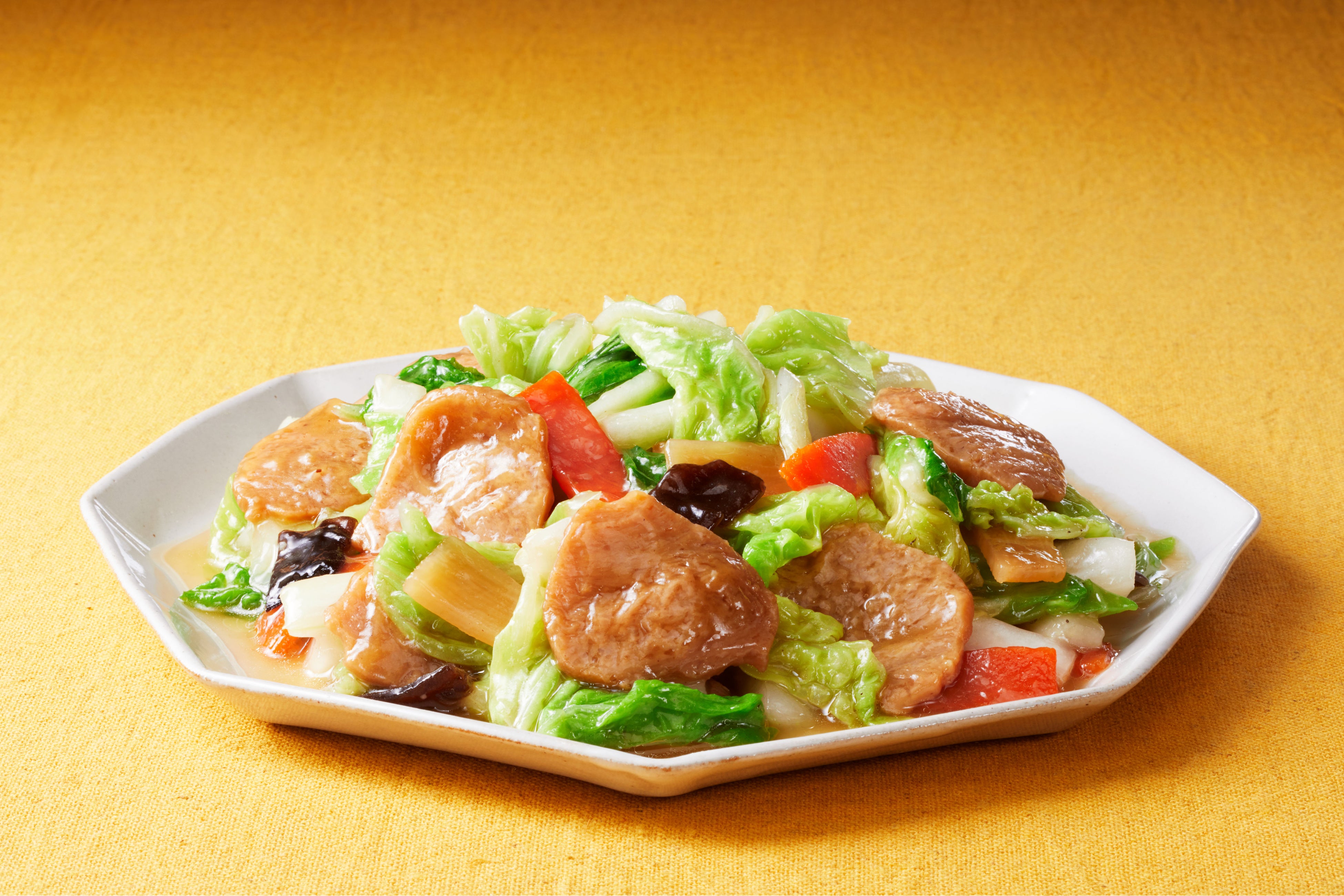 まるでお肉！大豆ミートの八宝菜_調理例