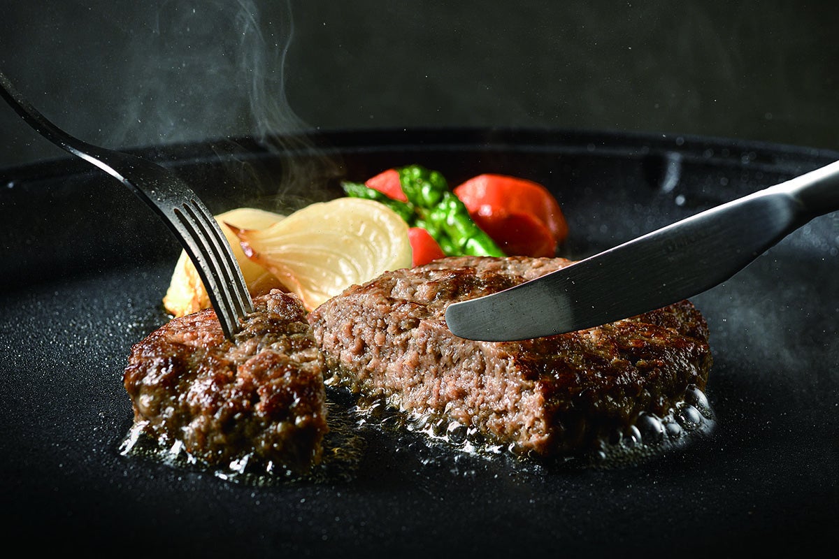 米久国産牛肉100％使用通販限定 生ハンバーグ　調理例