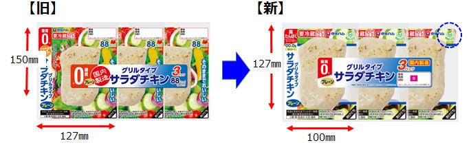 サラダチキン３連包材変更