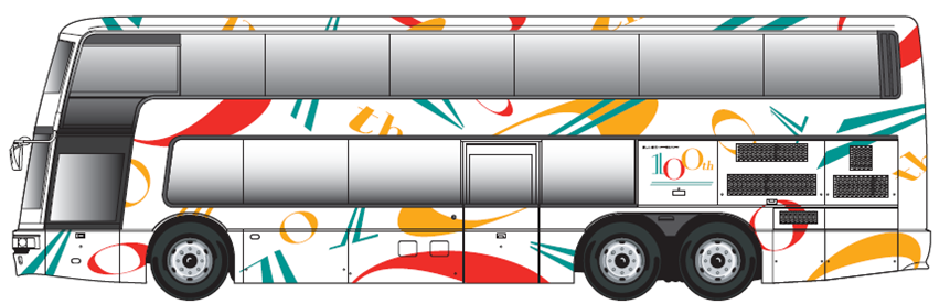    東急100周年ラッピング」を施したオープントップバスデザイン　※イメージ