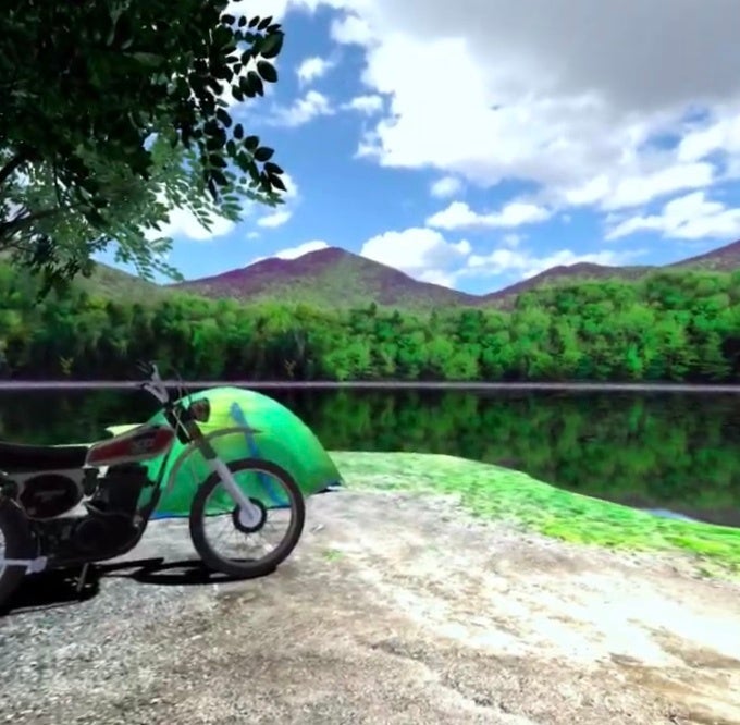 臨場感たっぷりのVR画像でキャンプ体験がスタート