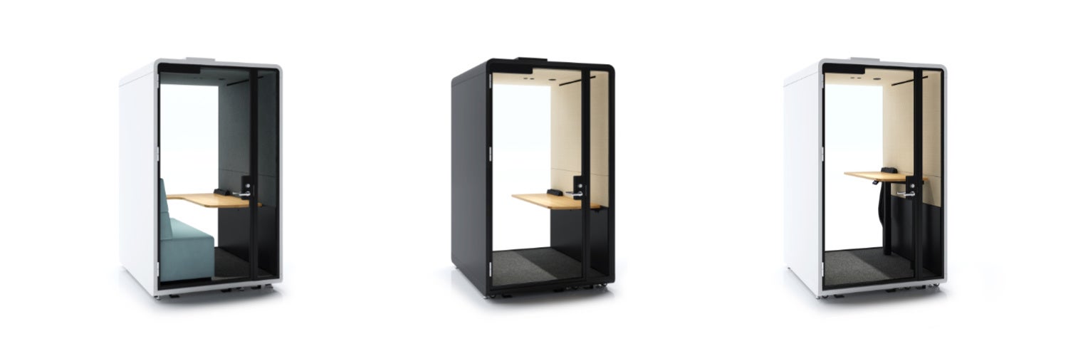 （左から）ソファータイプ、デスクタイプ、電動昇降デスクタイプ