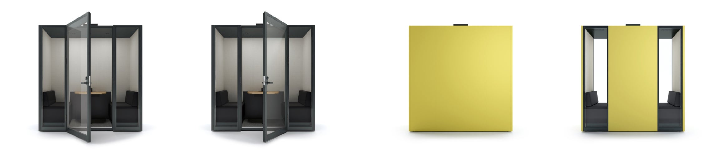 （左から）左開きドア、右開きドア、背面パネル、背面ガラス