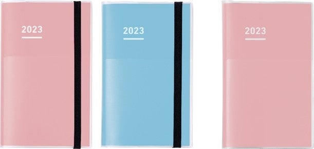 (左から)ファーストキットminiのピンク・ブルー、DIARY miniのピンク