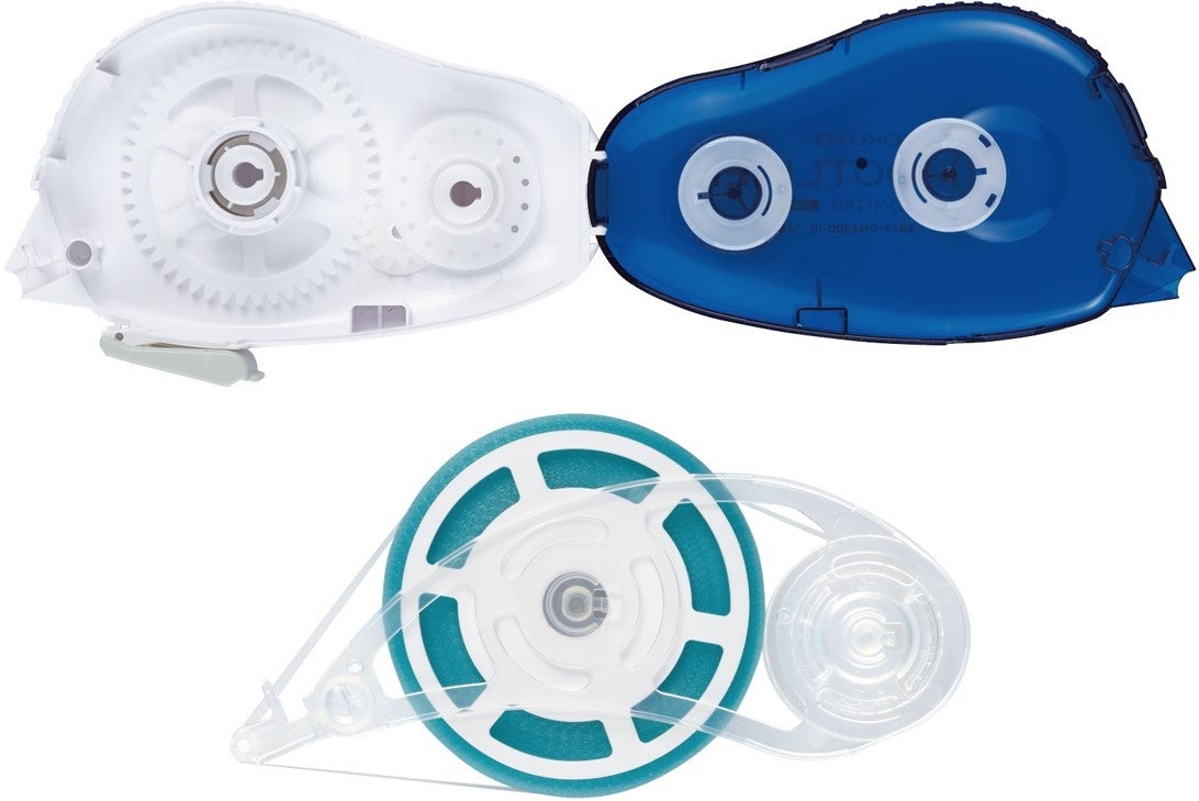 （上）本体、（下）つめ替え用テープ