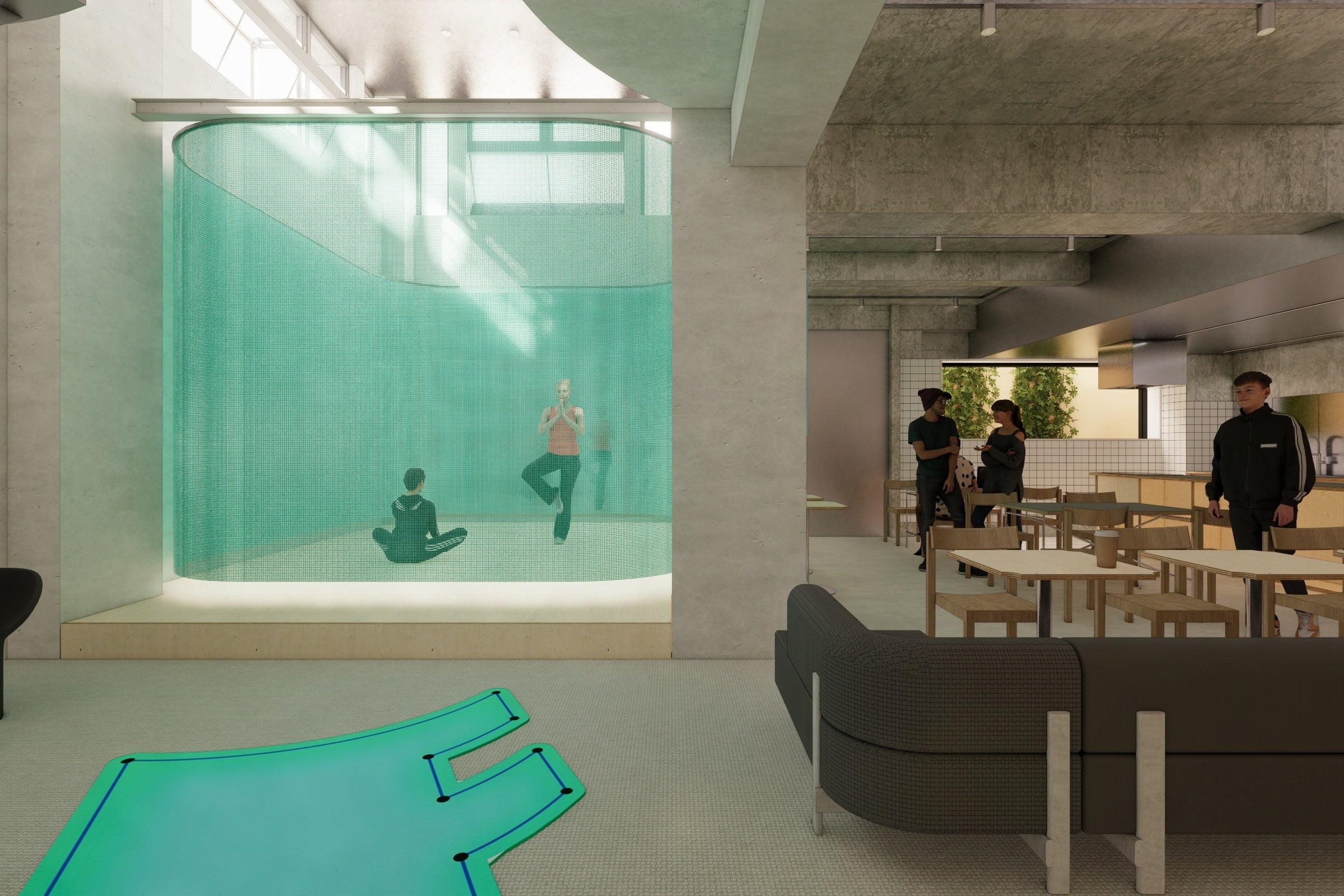 Studio01「フィットネス」 ソロ活でヨガやマインドフルネスをしたり、レッスンも開けるスタジオです。