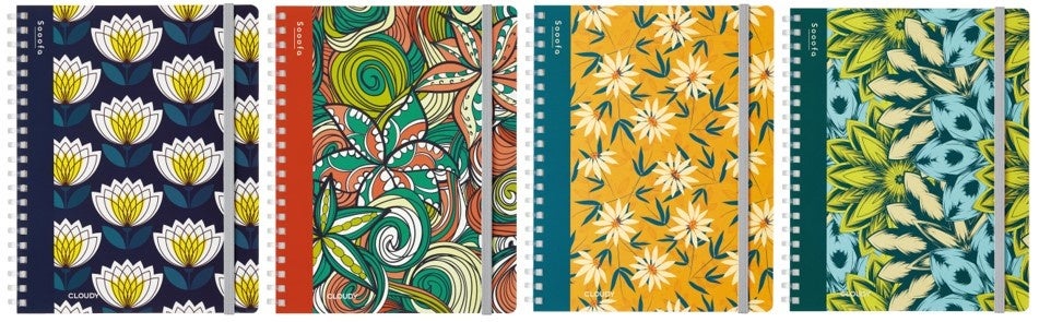 （左から）「MORNING BLOSSOM（モーニングブロッサム）「LEAF SWIRLS（リーフスワール）」POLLENS DREAM（ポーレンドリーム）」「SUNFLOWER BLOOM（サンフラワーブルーム）」