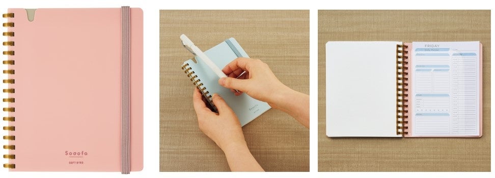 （左から）A6変形サイズ商品イメージ、使用イメージ