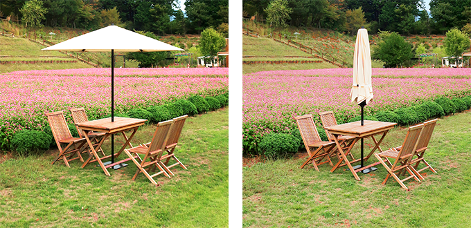 風に強いモダンなパラソル「ノバ」