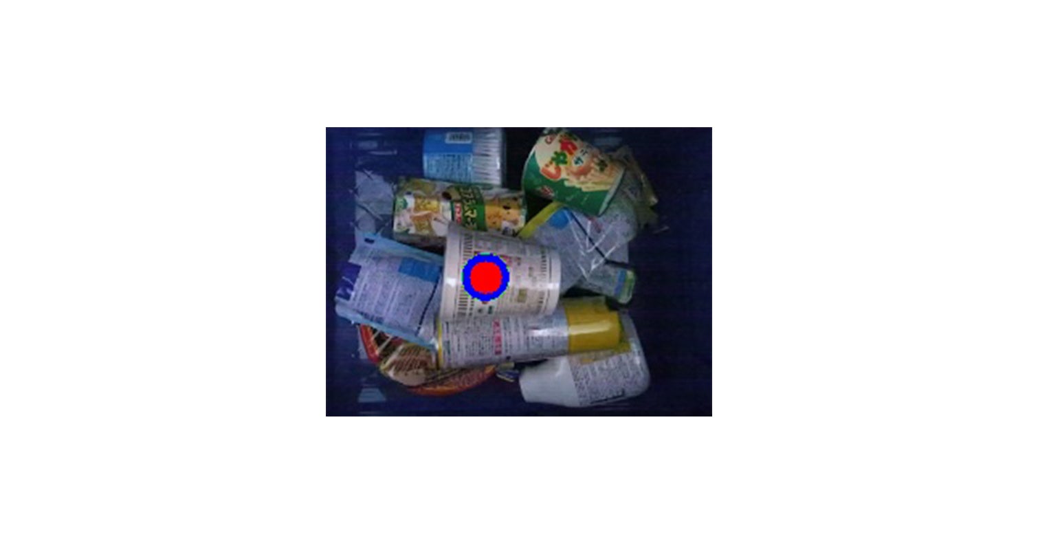 丸みを帯びた物体に対しても、吸着点を算出してピッキングに成功