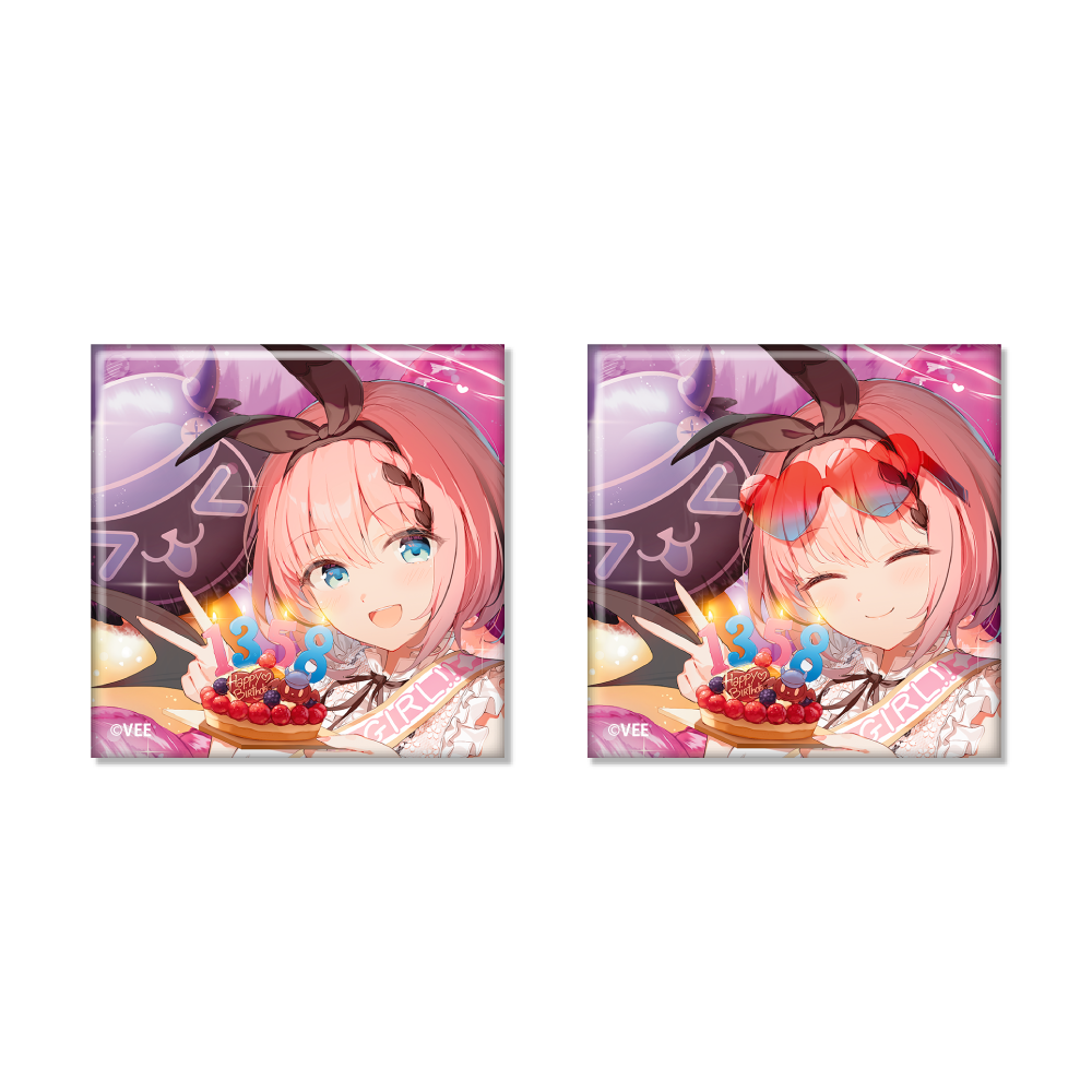 VEE：音門るき バースデーグッズ(スクエア缶バッジ)