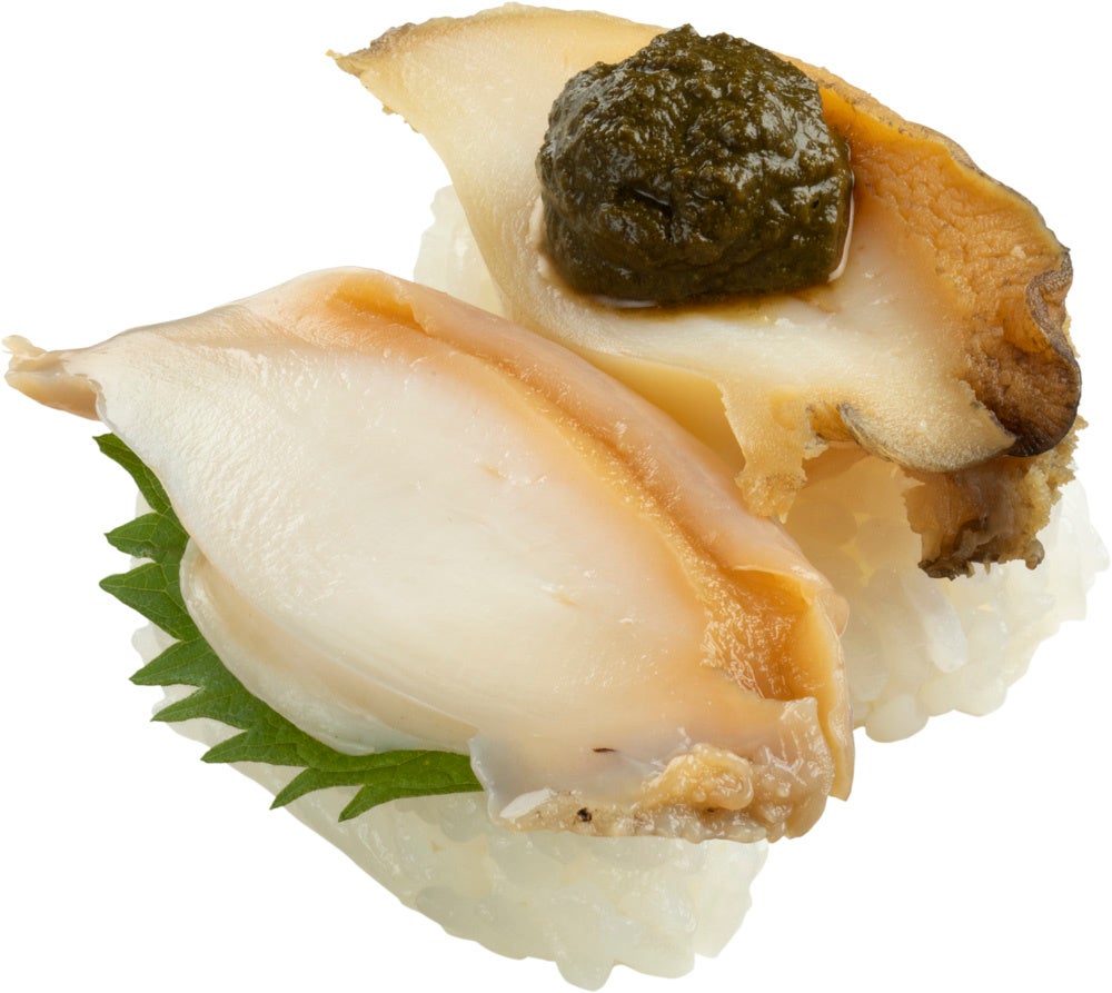 あわび食べ比べ（生・煮の肝ソースのせ）