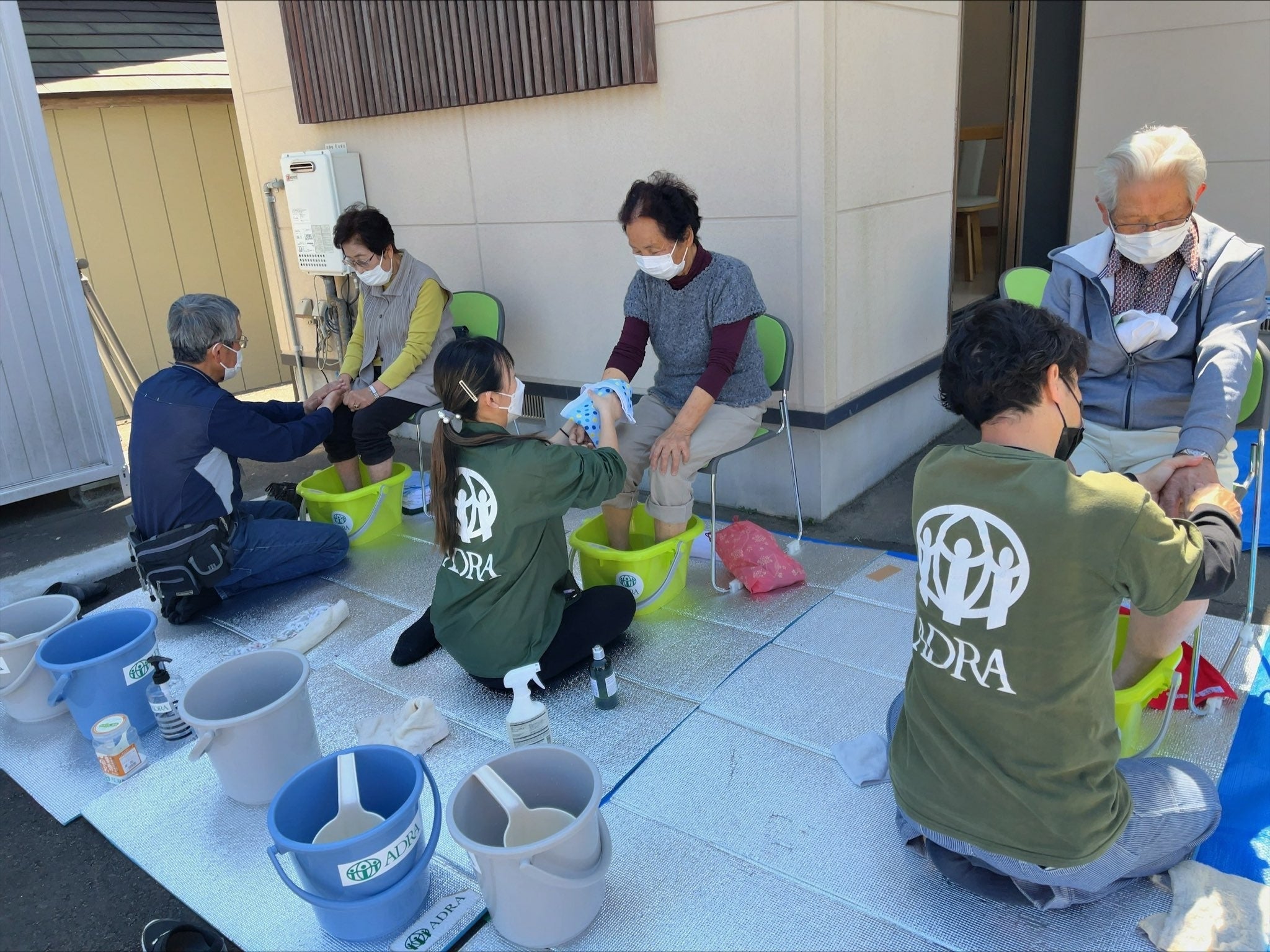 1年前に開催した足湯の様子（撮影：宮城県山元町2022年5月10日）